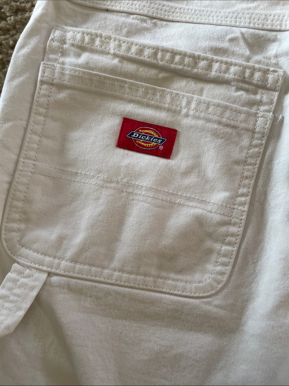 Dickies White Women's Carpenter Pants - Picture 3 of 4